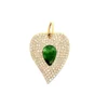 Diamond Emerlad Pear Heart Pendant