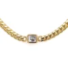 EMERALD DIAMOND CUT CUBAN CHAIN CHOKER