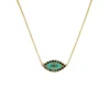 EVIL EYE NECKLACE | 14K GOLD WITH BLACK DIAMONDS AND TURQUOISE