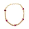 HEART SHAPED RUBY AND DIAMOND BRACELET
