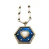 LAPIS AND MOTHER OF PEARL HEART PENDANT