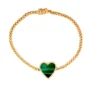 MALACHITE HEART DIAMOND GOLD BRACELET