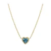 MINI TOPAZ HEART BEZEL NECKLACE