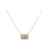 PAVE DIAMOND RECTANGLE 14K GOLD NECKLACE