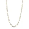 14K 8MM WHITE PAVE MODERN LITE FIGARO CHAIN