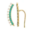 TURQUOISE DIAMOND EAR CLIMBER | TURQUOISE DIAMOND EAR CRAWLER