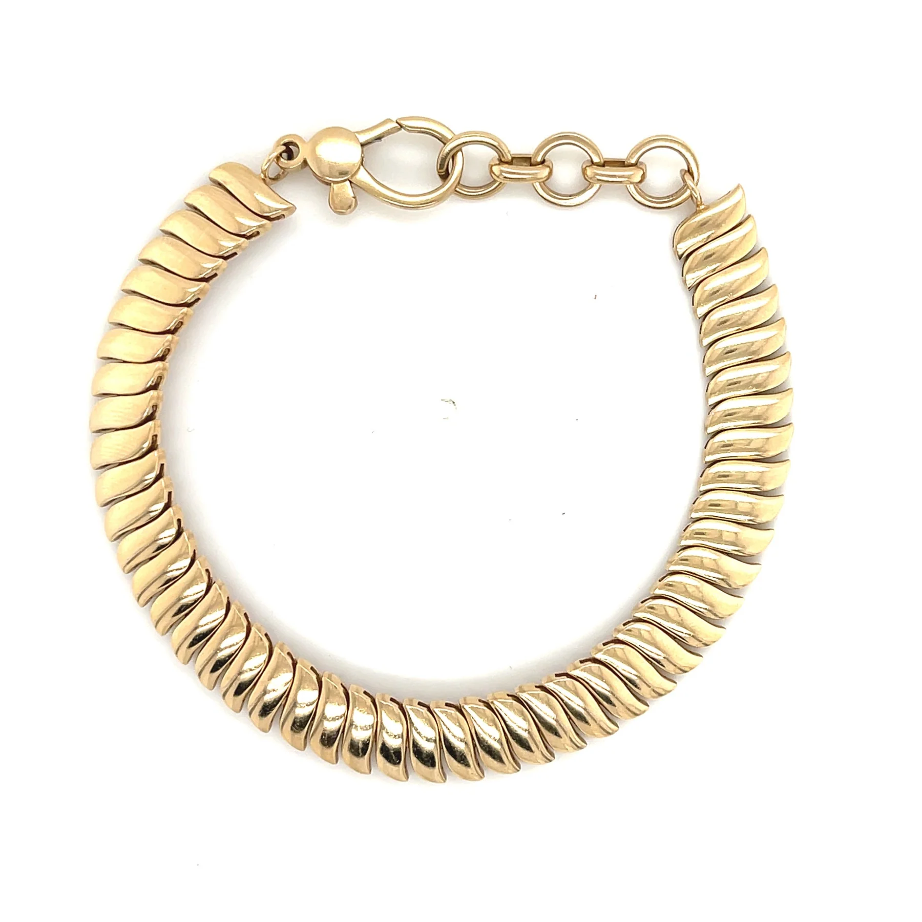 Curvy linked 14k Gold Bracelet