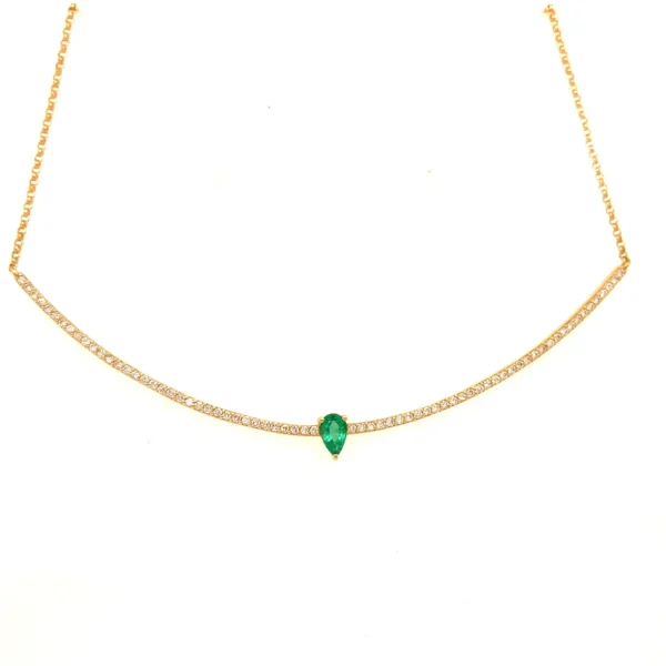 emerald bar necklace
