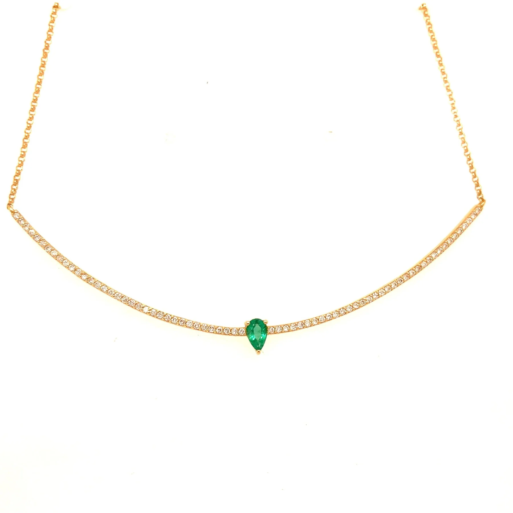 emerald bar necklace