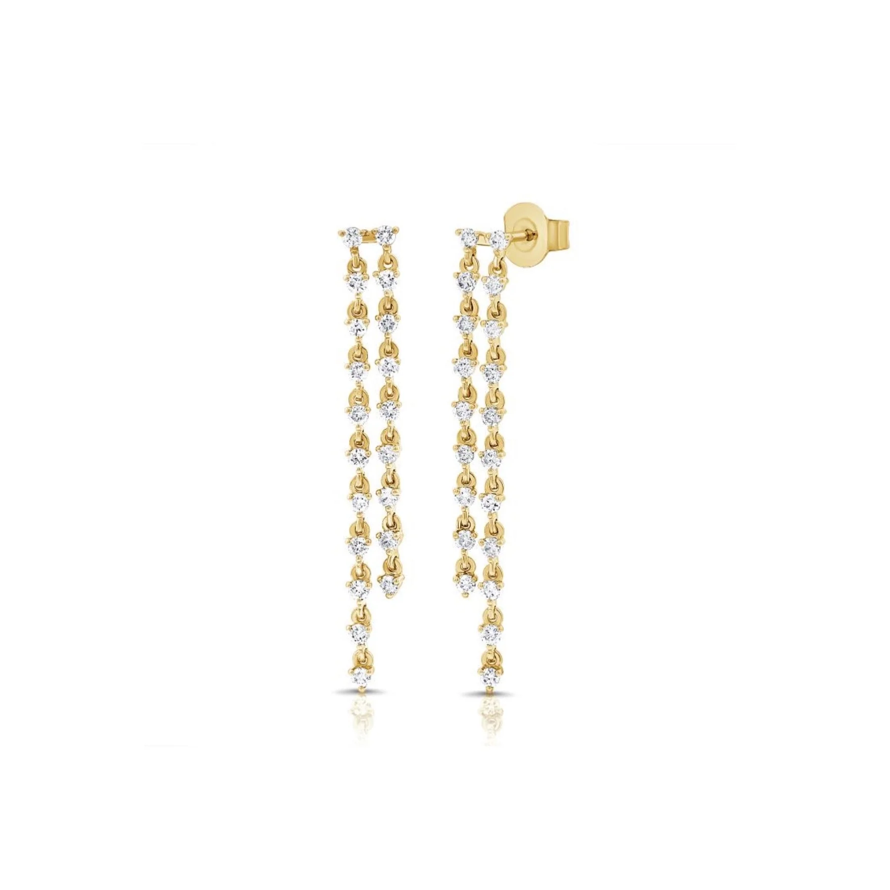 DIAMOND DOUBLE DROP EARRINGS