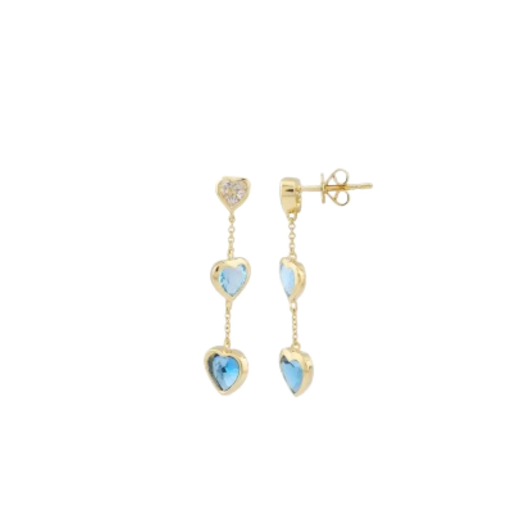 Heart shaped topaz drop Earrings