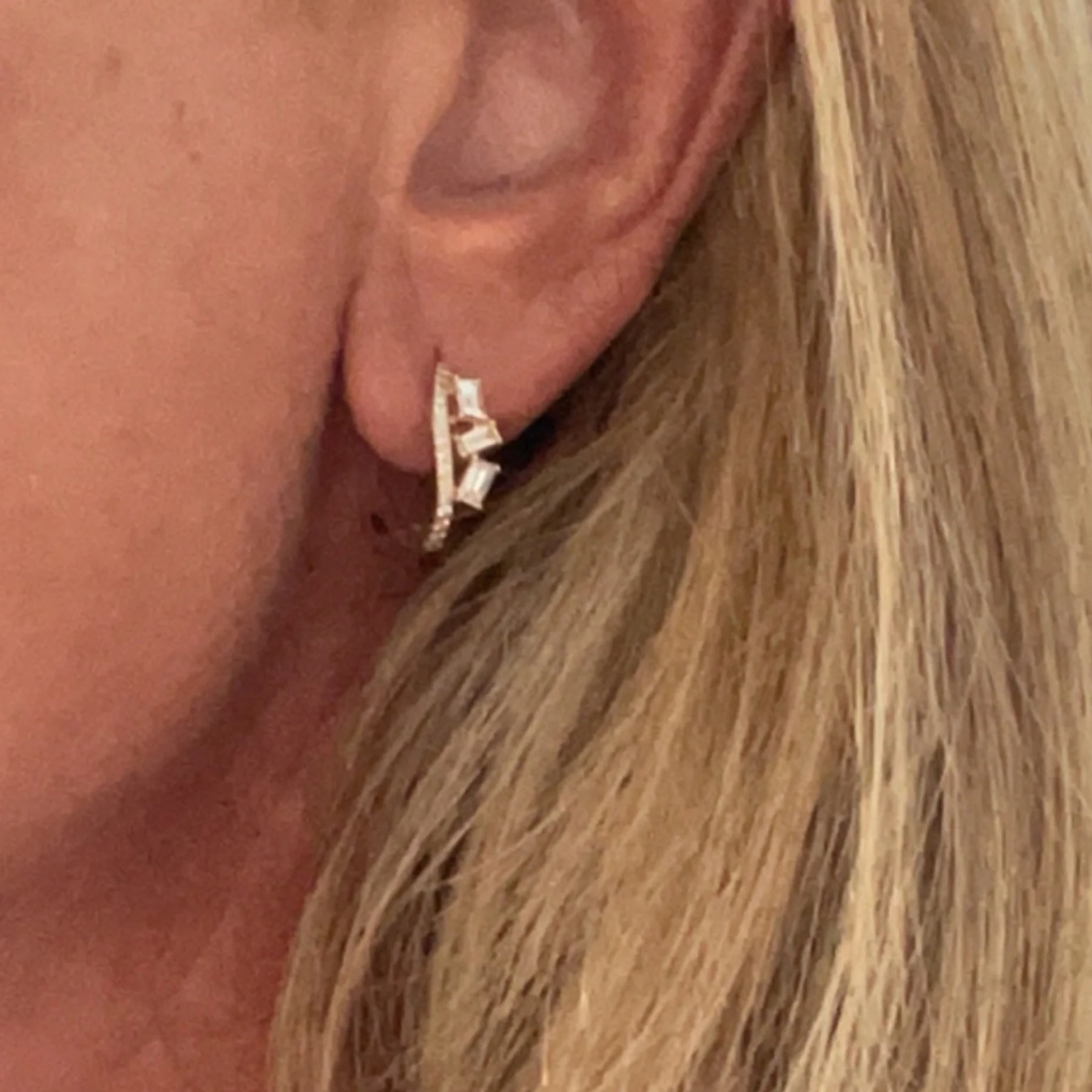 Mixed Shape Diamond Huggies