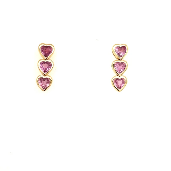 pink sapphire drop earrings