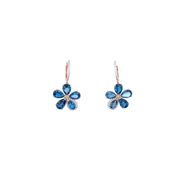 Topaz Flower Drop Earrings