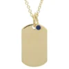 14K Yellow Gold Dog Tag Necklace | Gold Name Tag Necklace