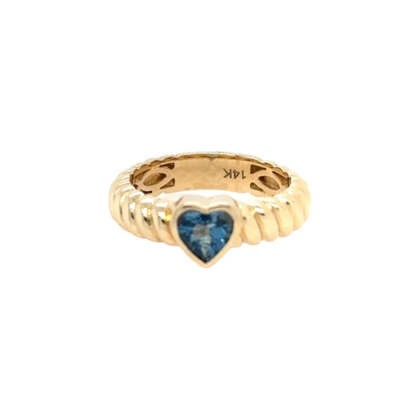 blue topaz heart ring