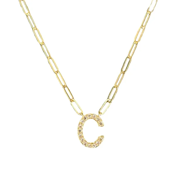 diamond initial necklace