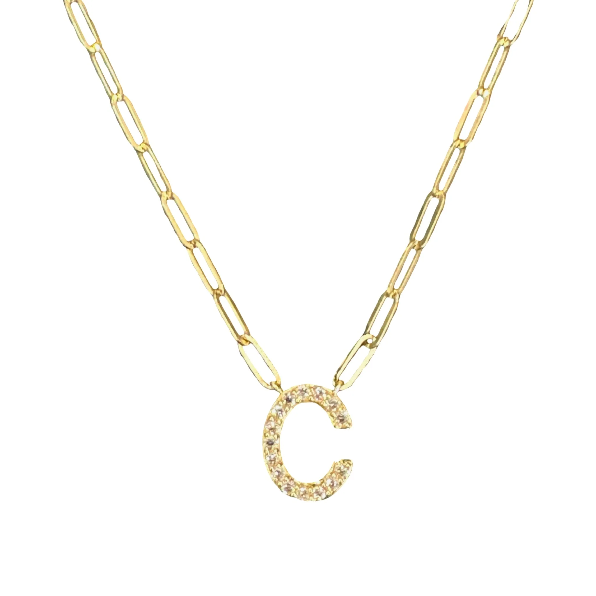 diamond initial necklace